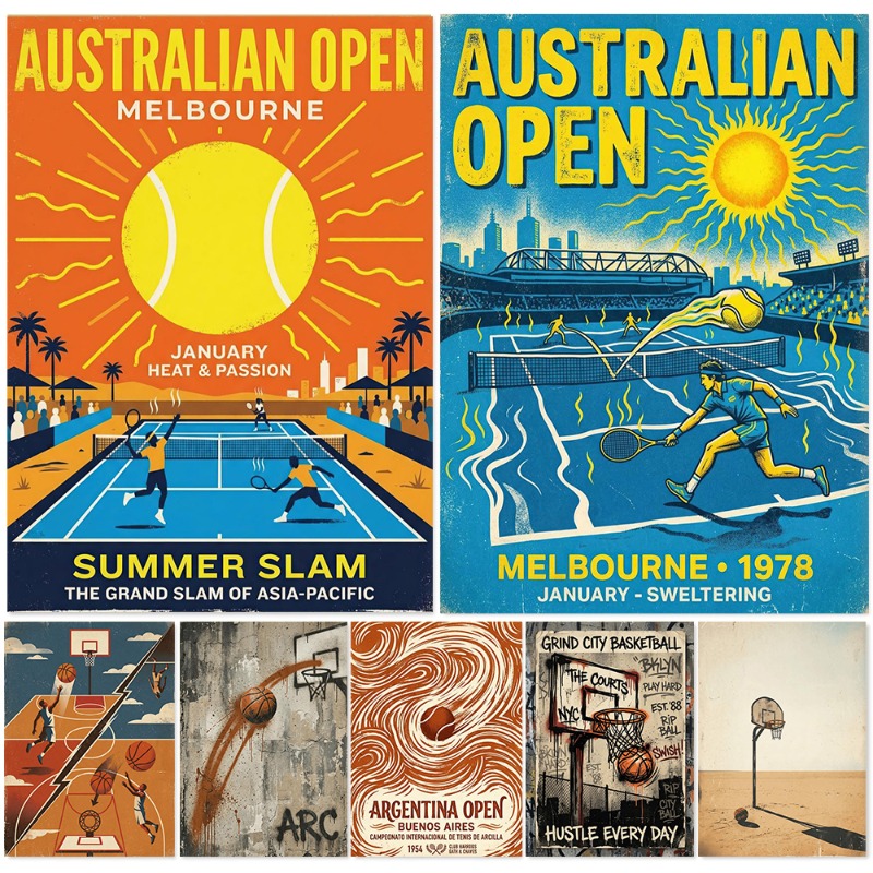 Badminton Poster - Vintage'owe tenisowe i koszykarskie grafiki ścienne,