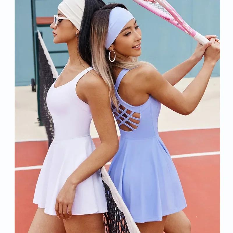 Badminton Youtube 2026 - Sukienki tenisowe damskie jednoczęściowe 2026, dopasowane,