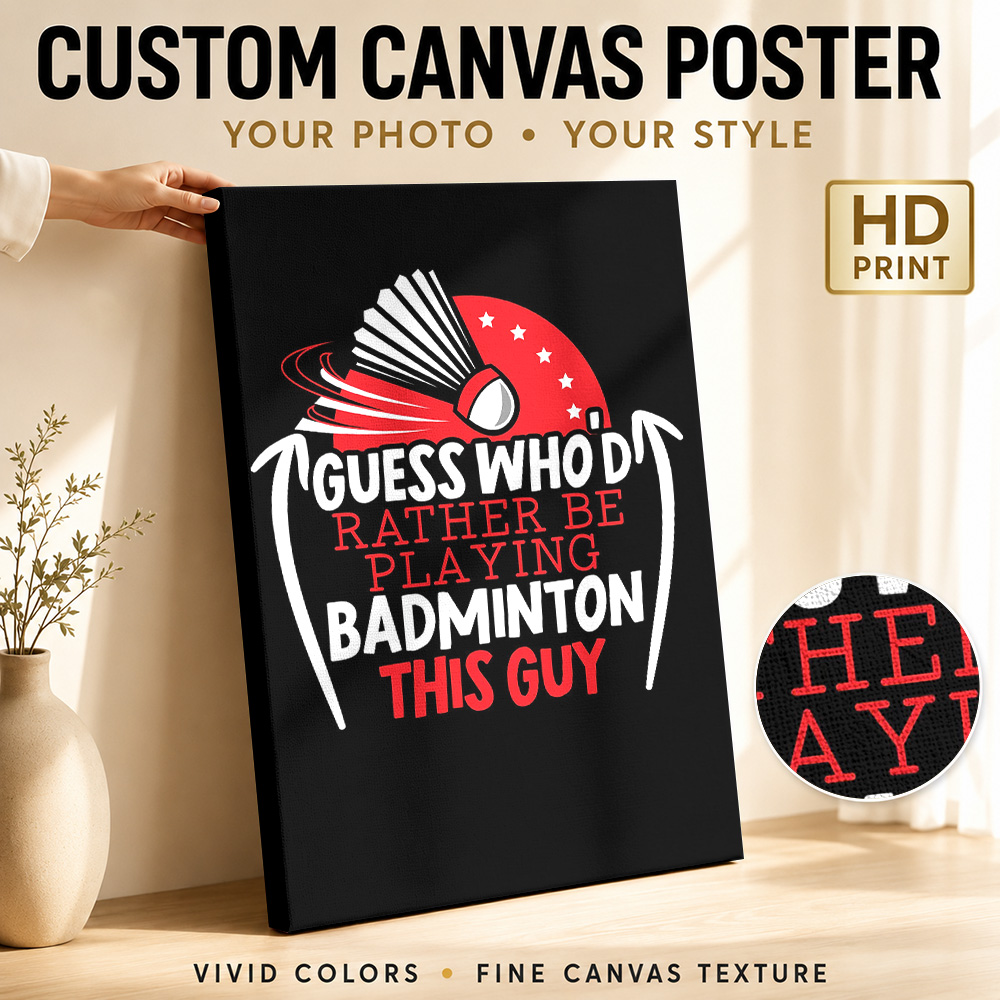 Badminton Poster - Obraz na płótnie z badmintoniścią, plakat,