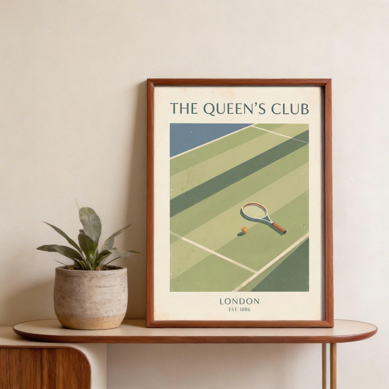 Vintage'owe tenisowe i koszyka – Badminton Poster recenzja i cena