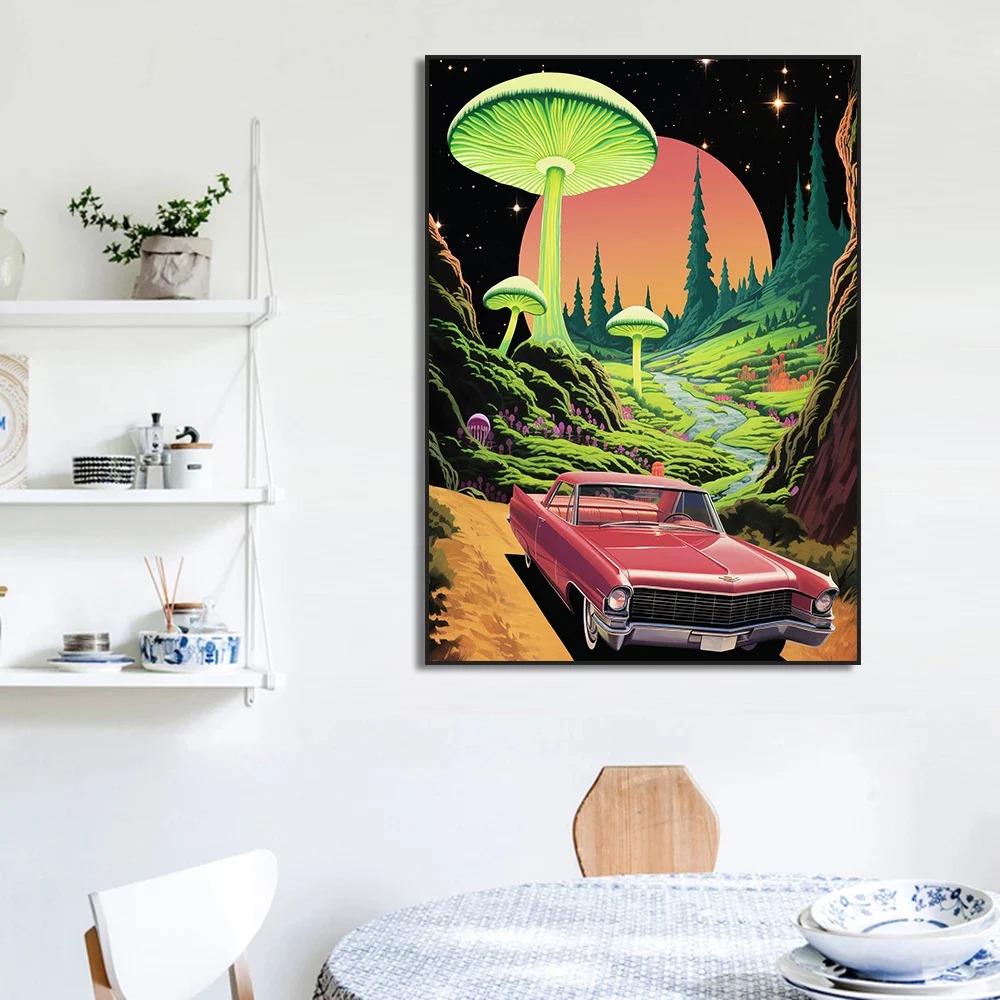 Retro Woman Smoke Surreal Mush – Badminton Poster recenzja i cena