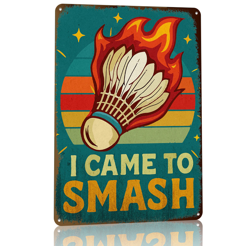 Zabawny plakat metalowy 3D z t – Badminton Poster recenzja i cena