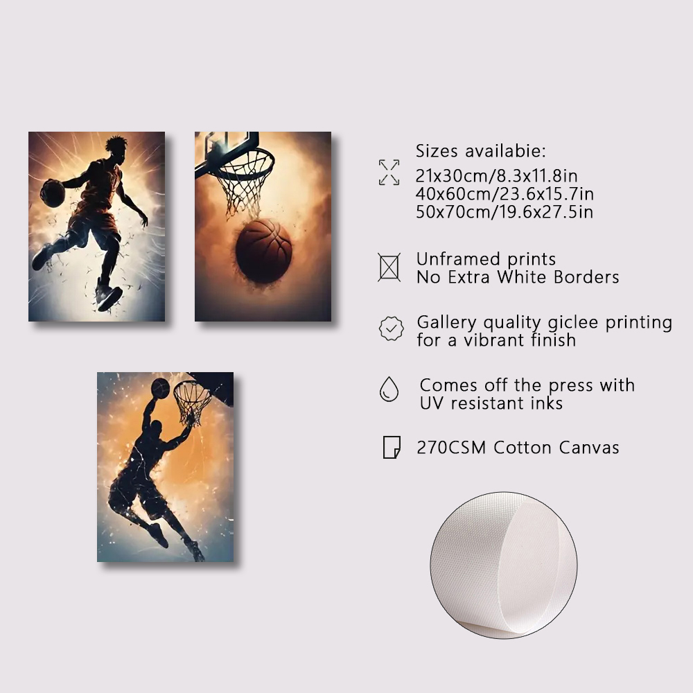 3szt Koszykówka Wall Art Pose  – Badminton Zone recenzja i cena