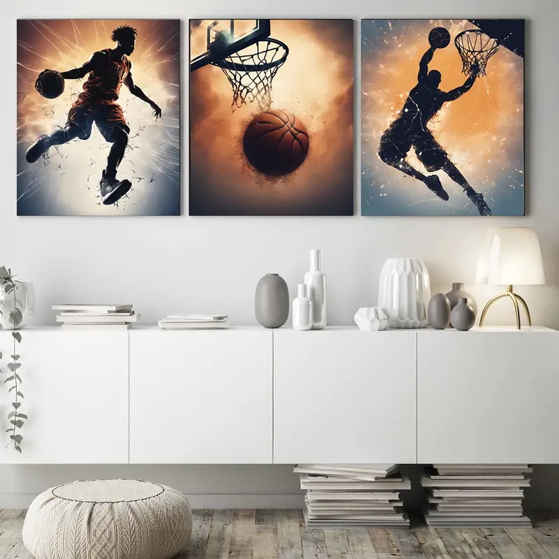 3szt Koszykówka Wall Art Pose  – Badminton Zone recenzja i cena