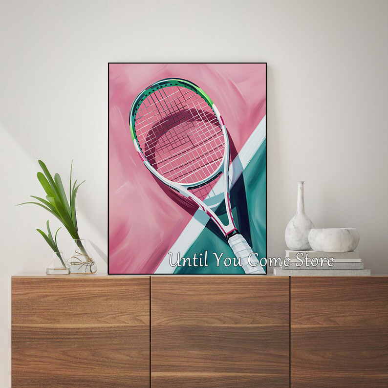 Retro Tenis i Rakieta Tenisowa – Badminton Poster recenzja i cena